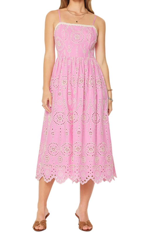 Stormie Eyelet Embroidered Cami Midi Dress