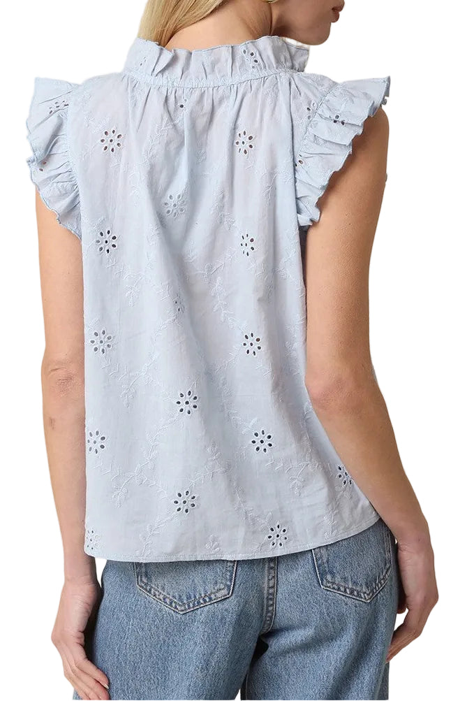 Kelly Eyelet Ruffle Sleeve Blouse
