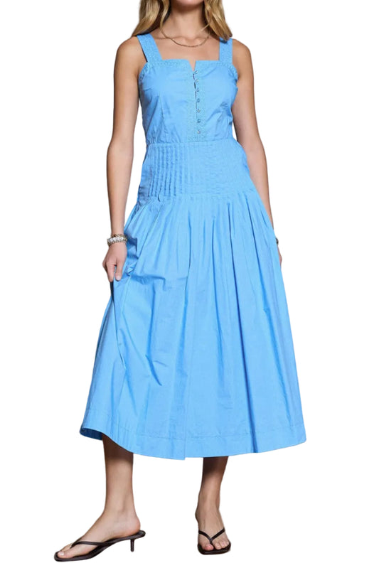 Ariana Embroidered Sleeveless Midi Dress