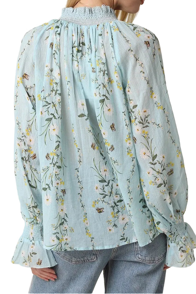 Lyla Floral Tie-neck Blouse