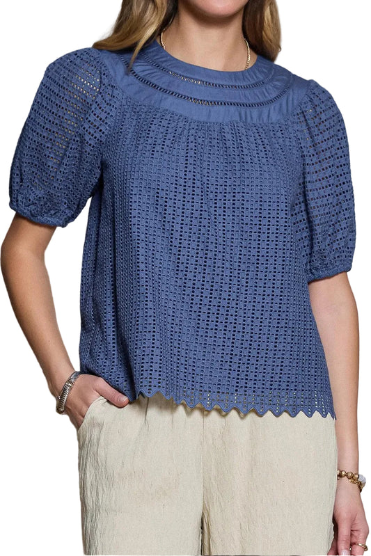 Parker Eyelet Embroidery Short Sleeve Top