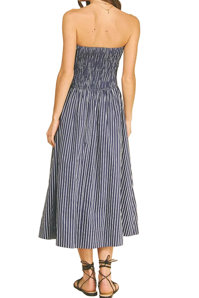 Jordan Smocked Tube Midi Dress
