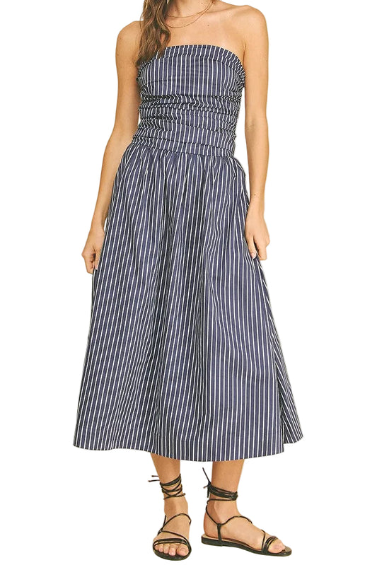 Jordan Smocked Tube Midi Dress