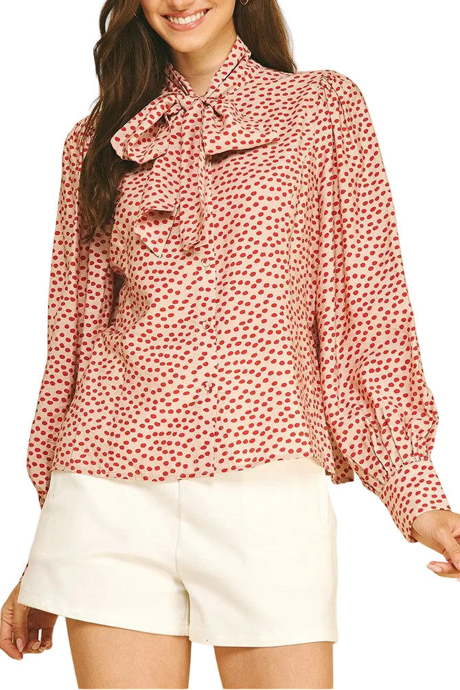 Evie Polka Dot Bow Top