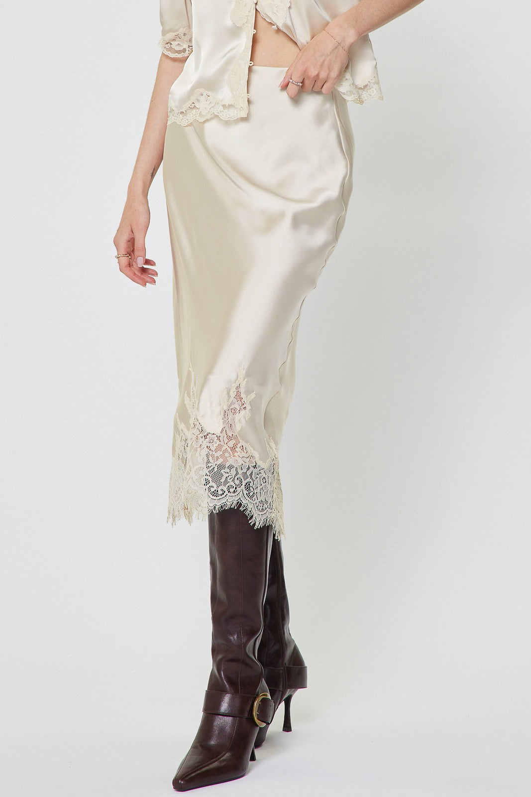 Lenora Lace Hem Maxi Skirt