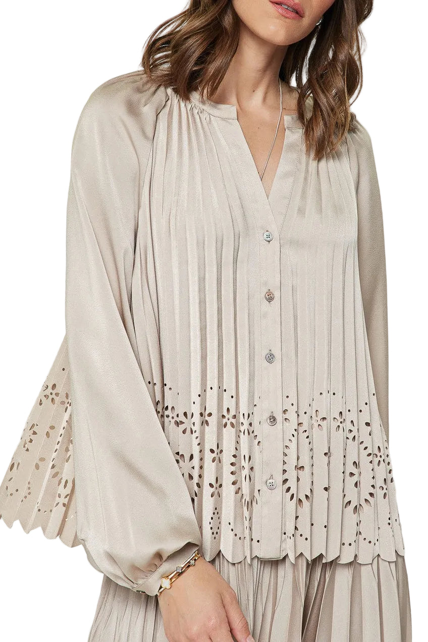Presley Pleated Long Sleeve Top