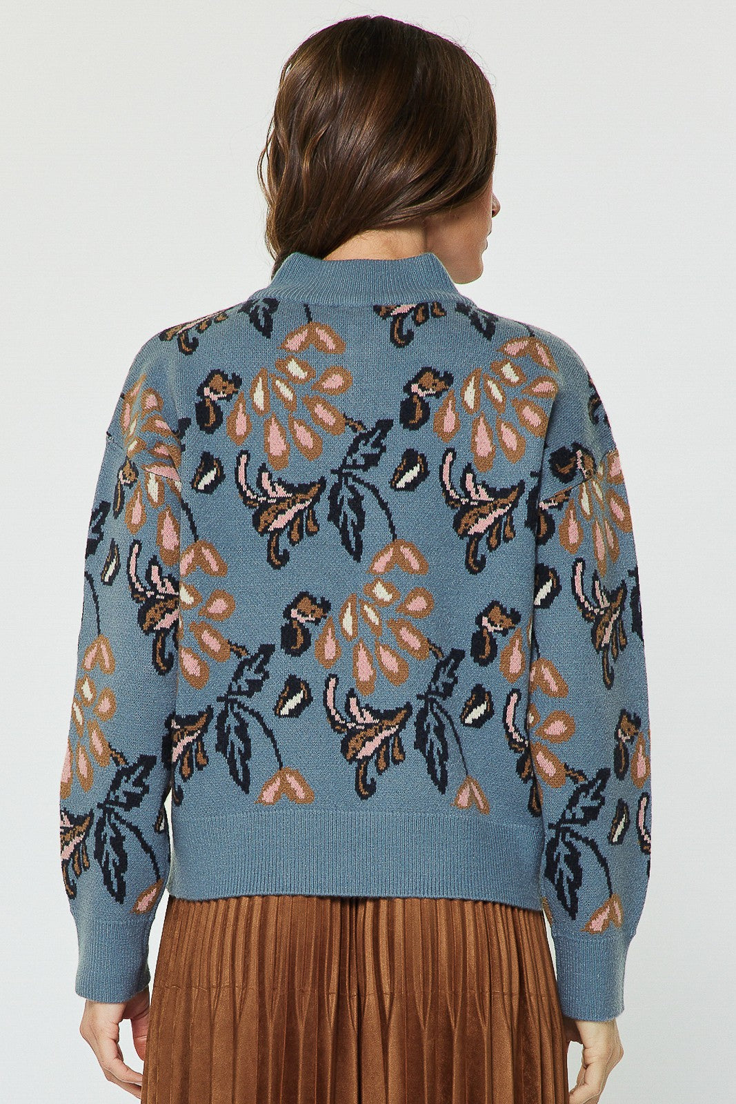 Harlow Pattern Half Zip Sweater