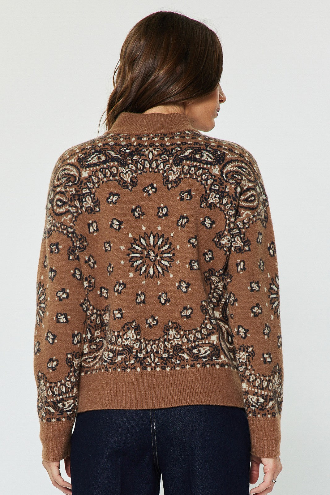 Collins Half Zip Sweater In Caramel