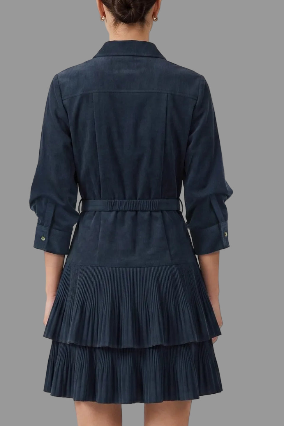 Merritt Corduroy Pleated Mini Dress