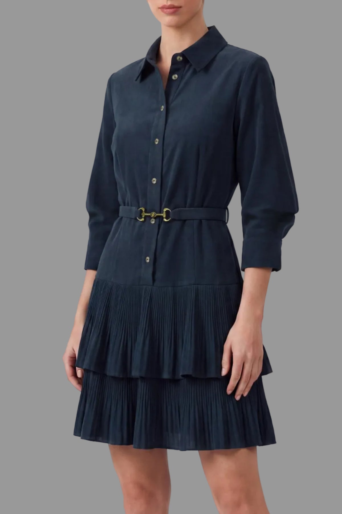 Merritt Corduroy Pleated Mini Dress