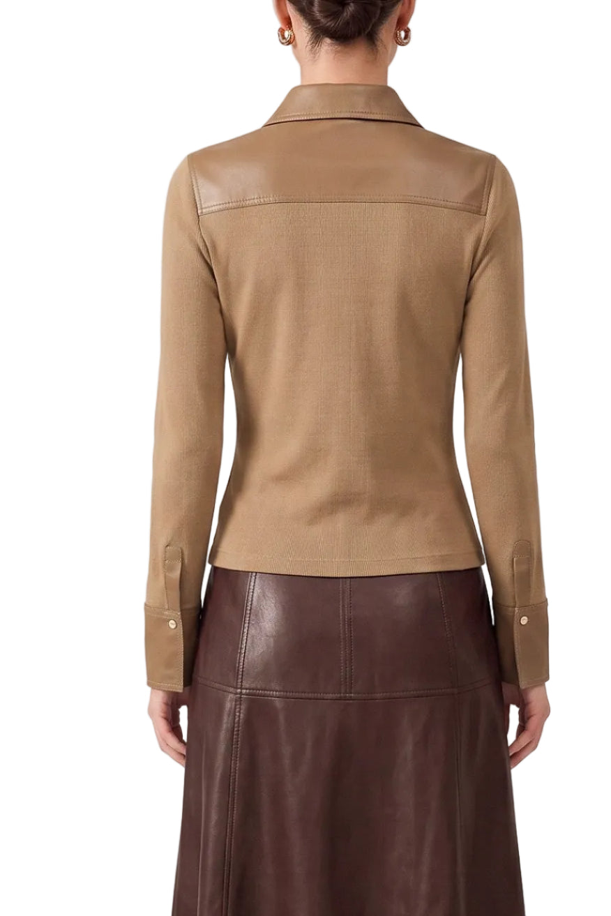 Railey Ribbed Long Sleeve Top In Sand