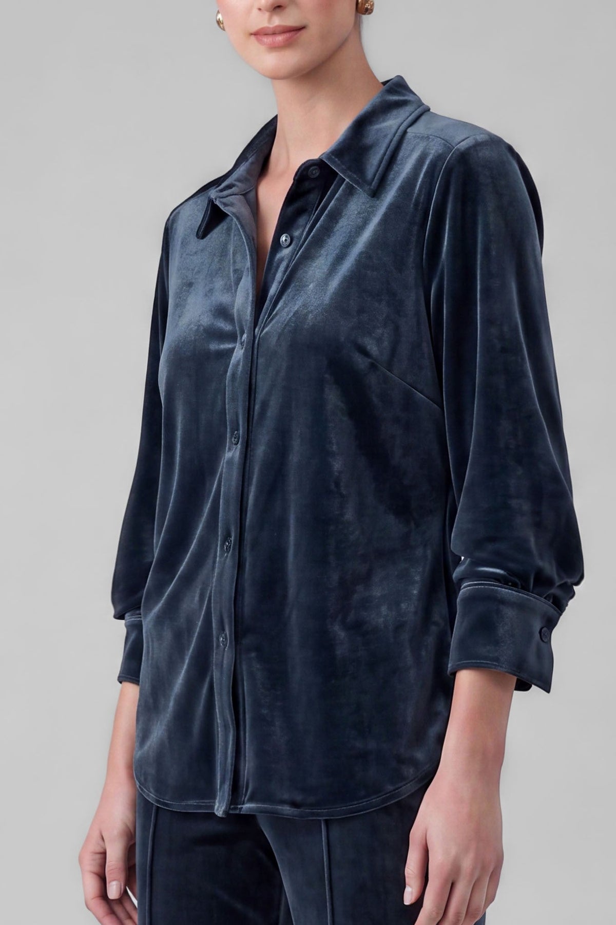 Rowan Velvet Top In Blue