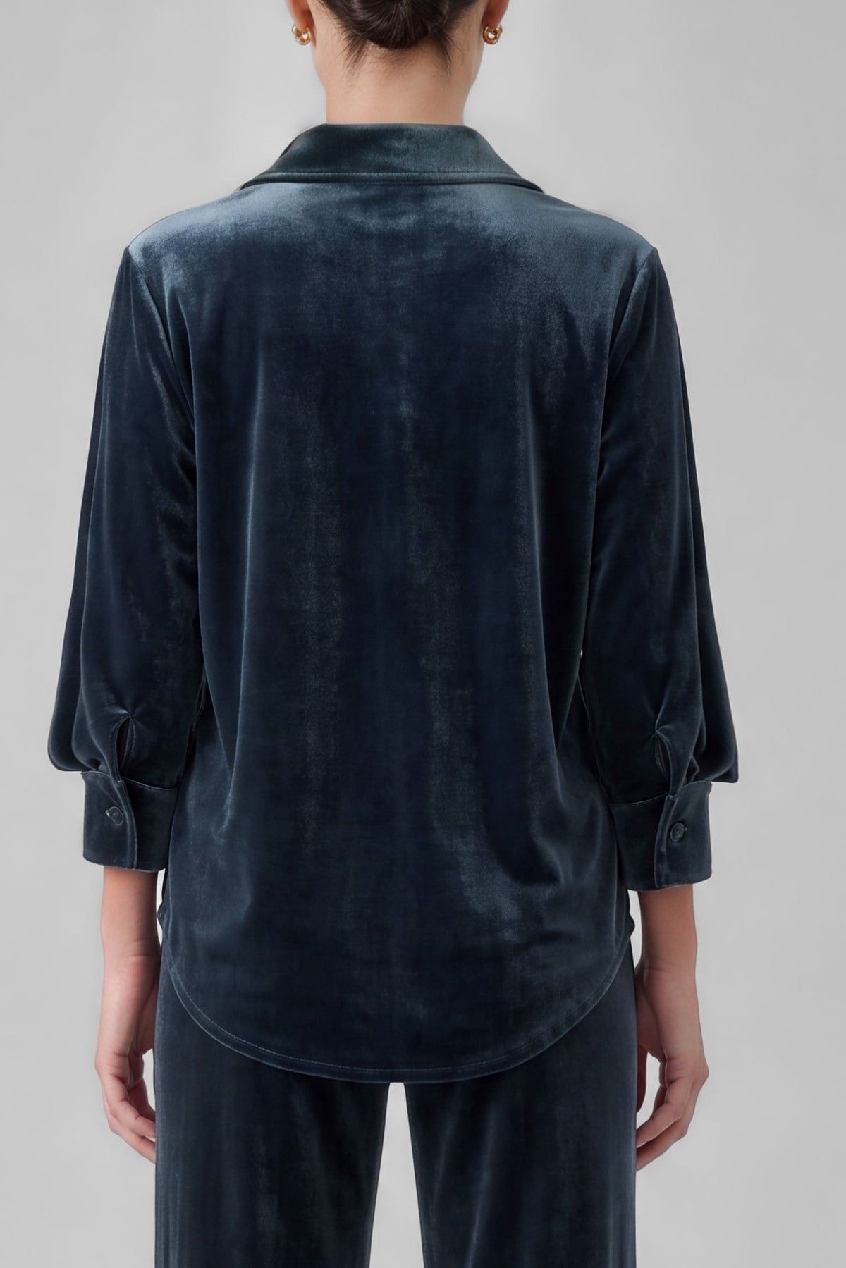Rowan Velvet Top In Blue
