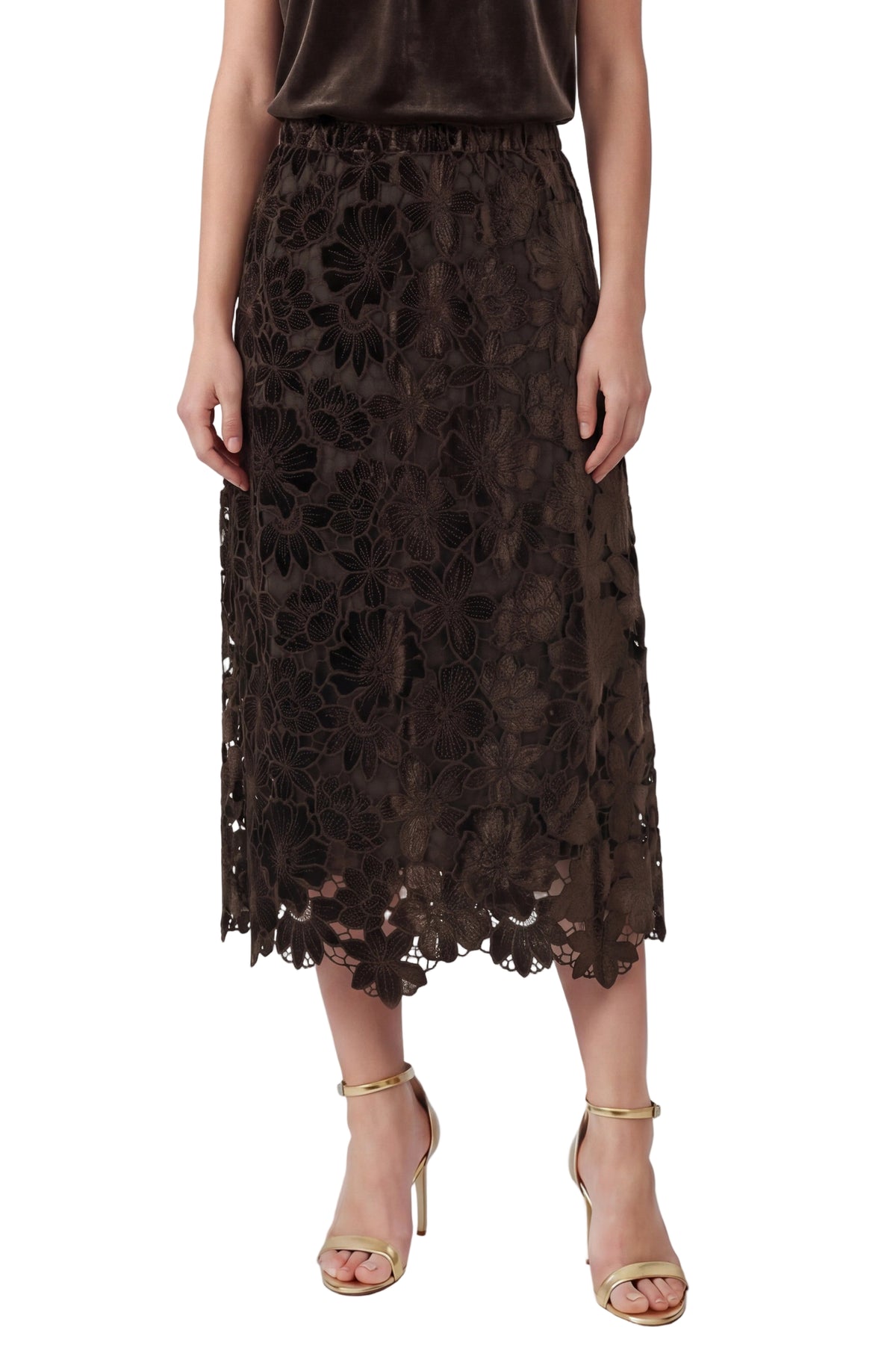 Emily Lace Floral Midi Skirt