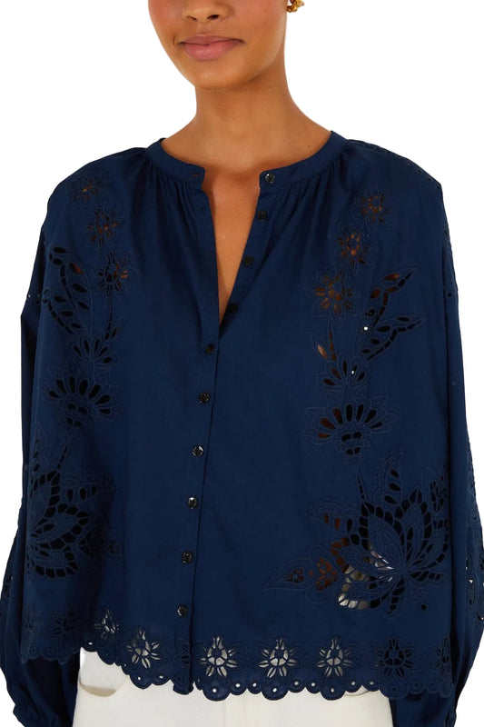 Farm Rio Artisanal Long Sleeve Blouse