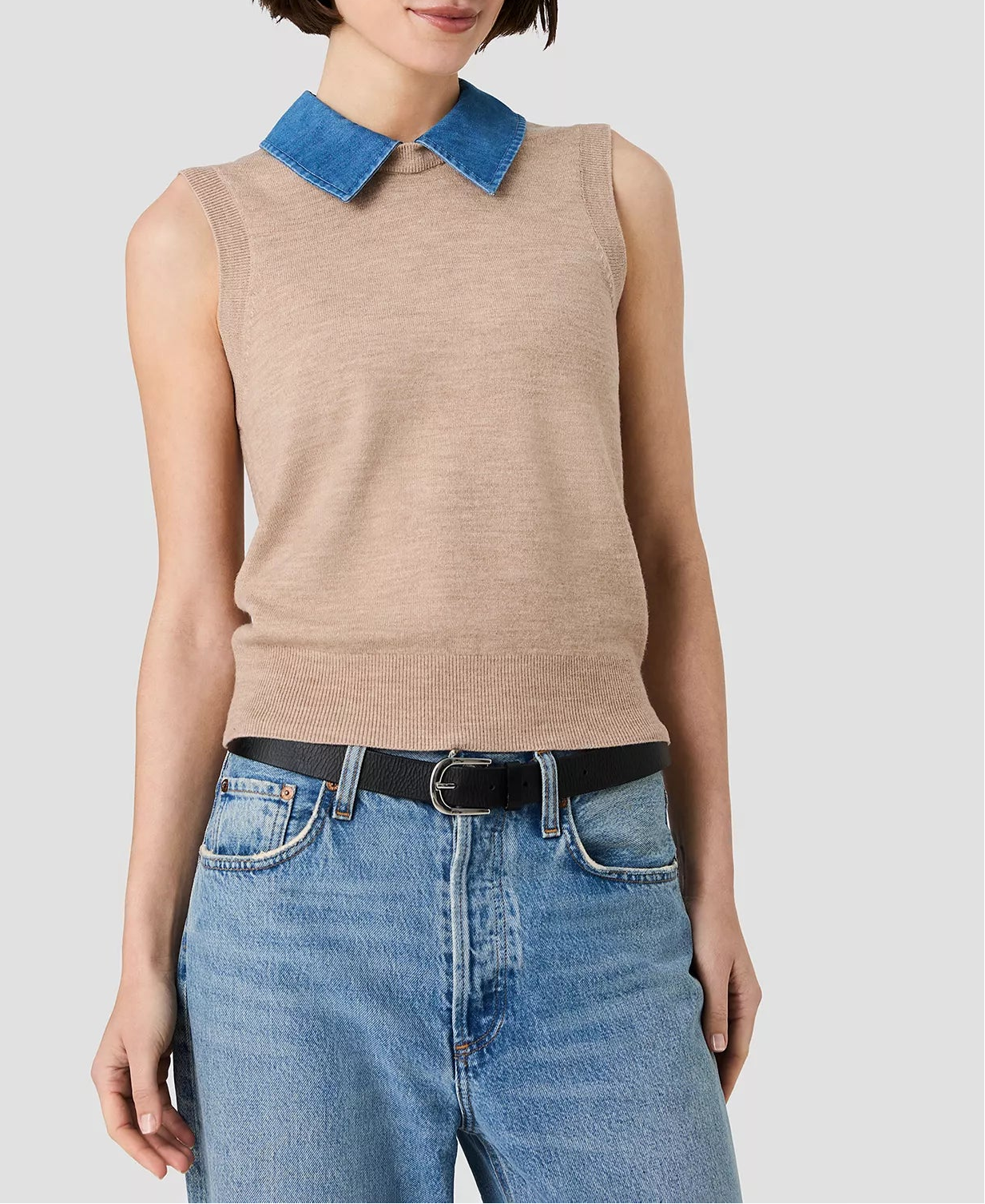 French Connection Babysoft Collared Knit Vest
