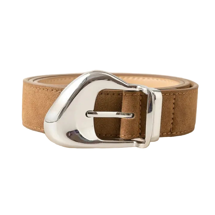 Ornate Buckle Soft Leather Belt
