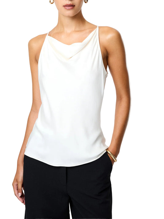 French Connection Ennis Satin Cowl Neck Top