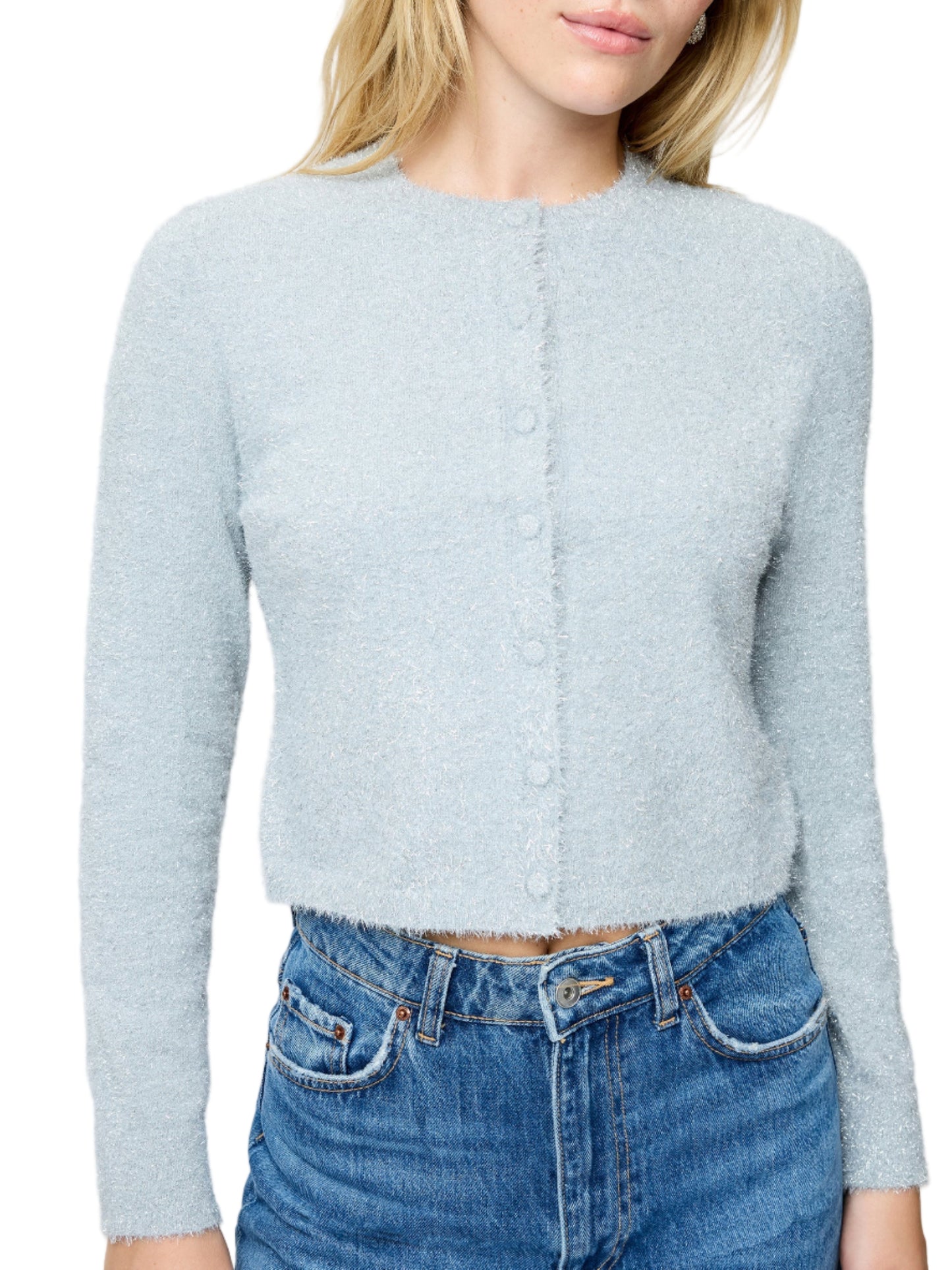 French Connection Tinsel Knit Slim Cardigan