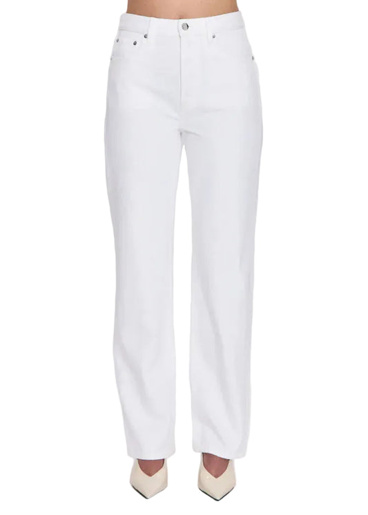 Pistola Cassie Super High Rise Straight Jeans in Paper White