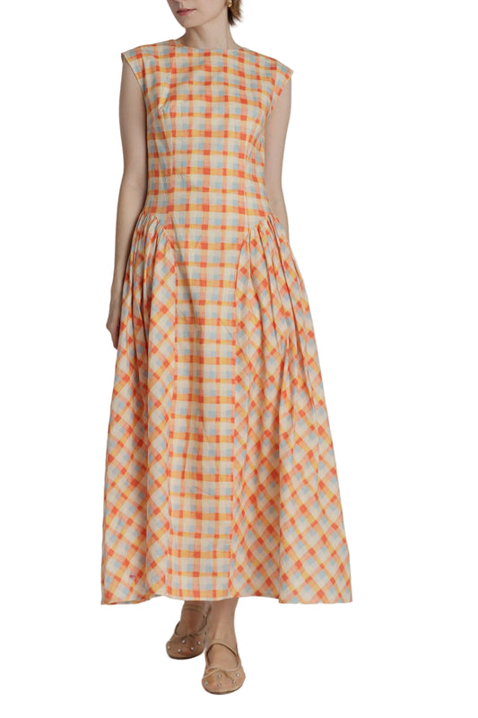 Marie Plaid Maxi Dress