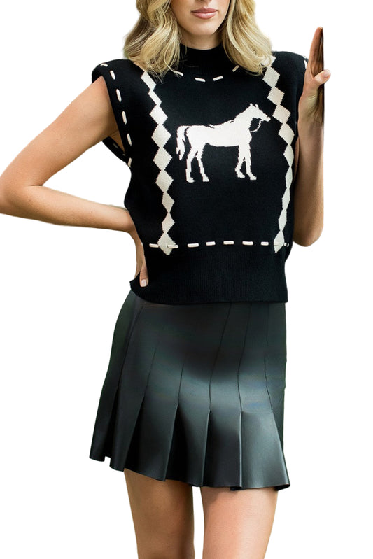Claire Sleeveless Horse Knit Vest