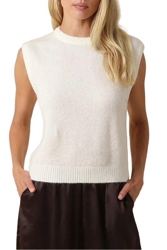 Sammie Sleeveless Sweater Vest In Cream