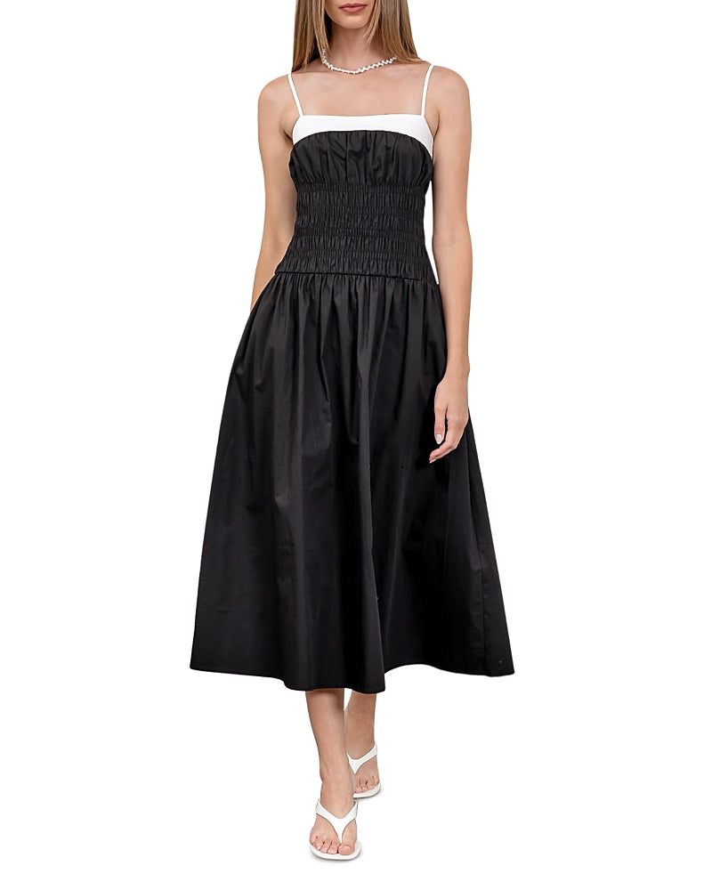 Moon River Smocked Midi Dress