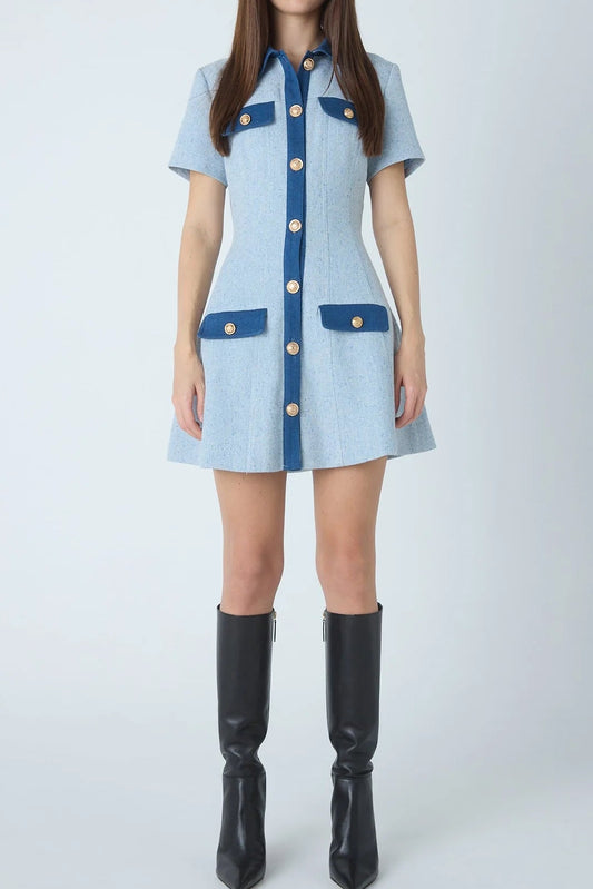 JS71 Farrow Two Tone Short Dress