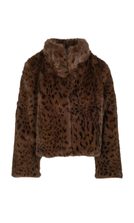 Generation Love Lexy Leopard Faux Fur Jacket