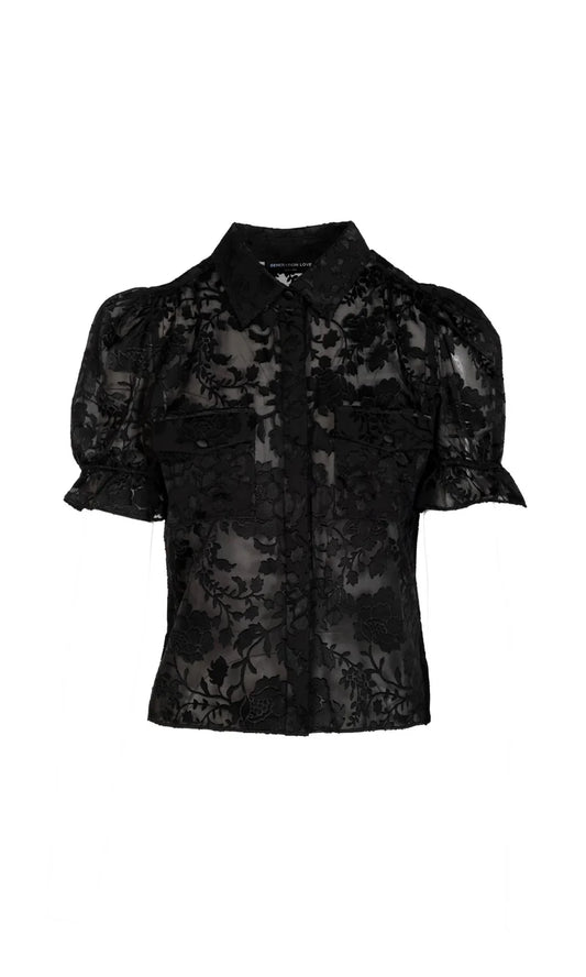 Generation Love Mina Burn Out Short Sleeve Top