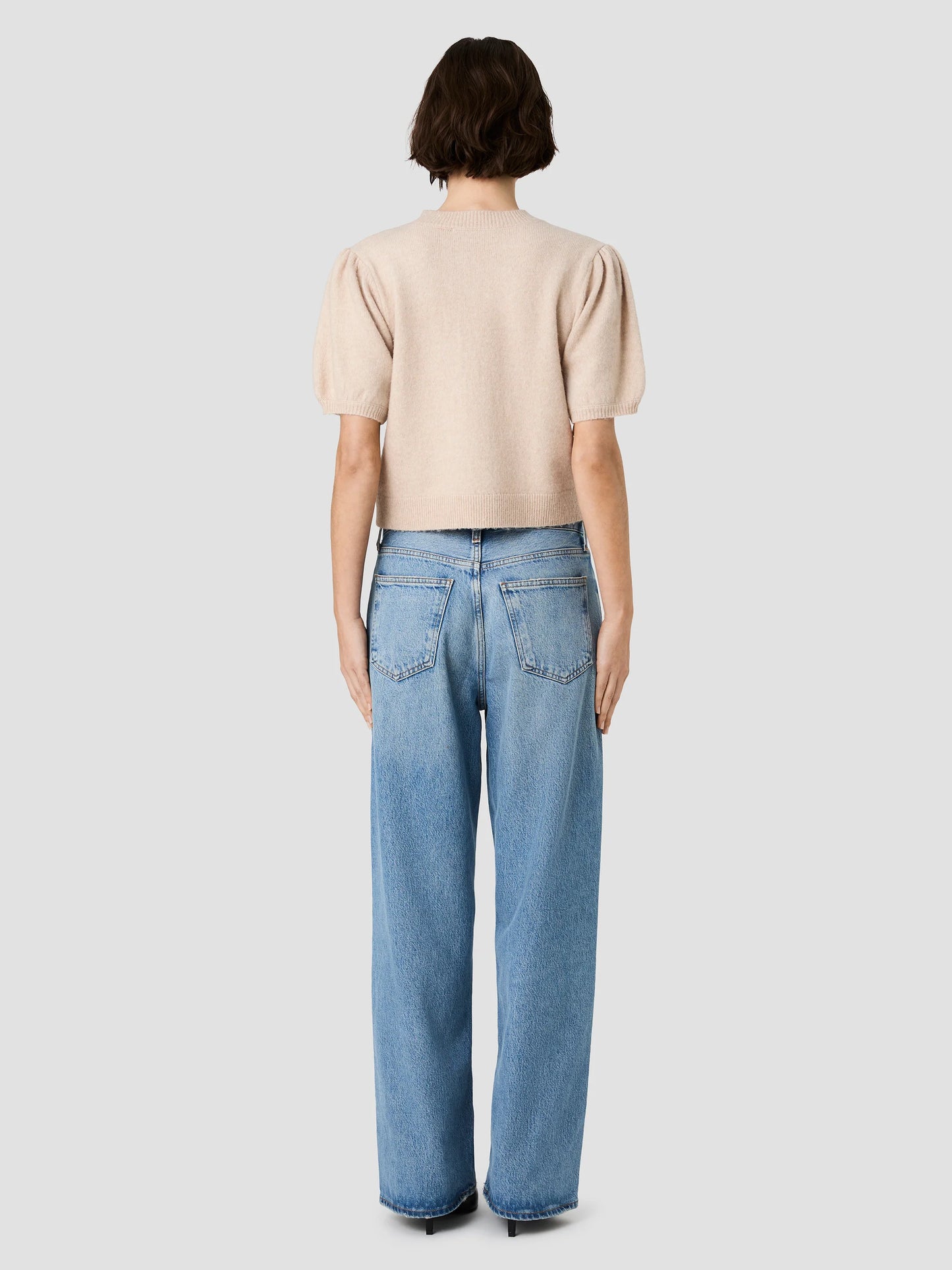 French Connection Yulia Knit Puff Sleeve Top