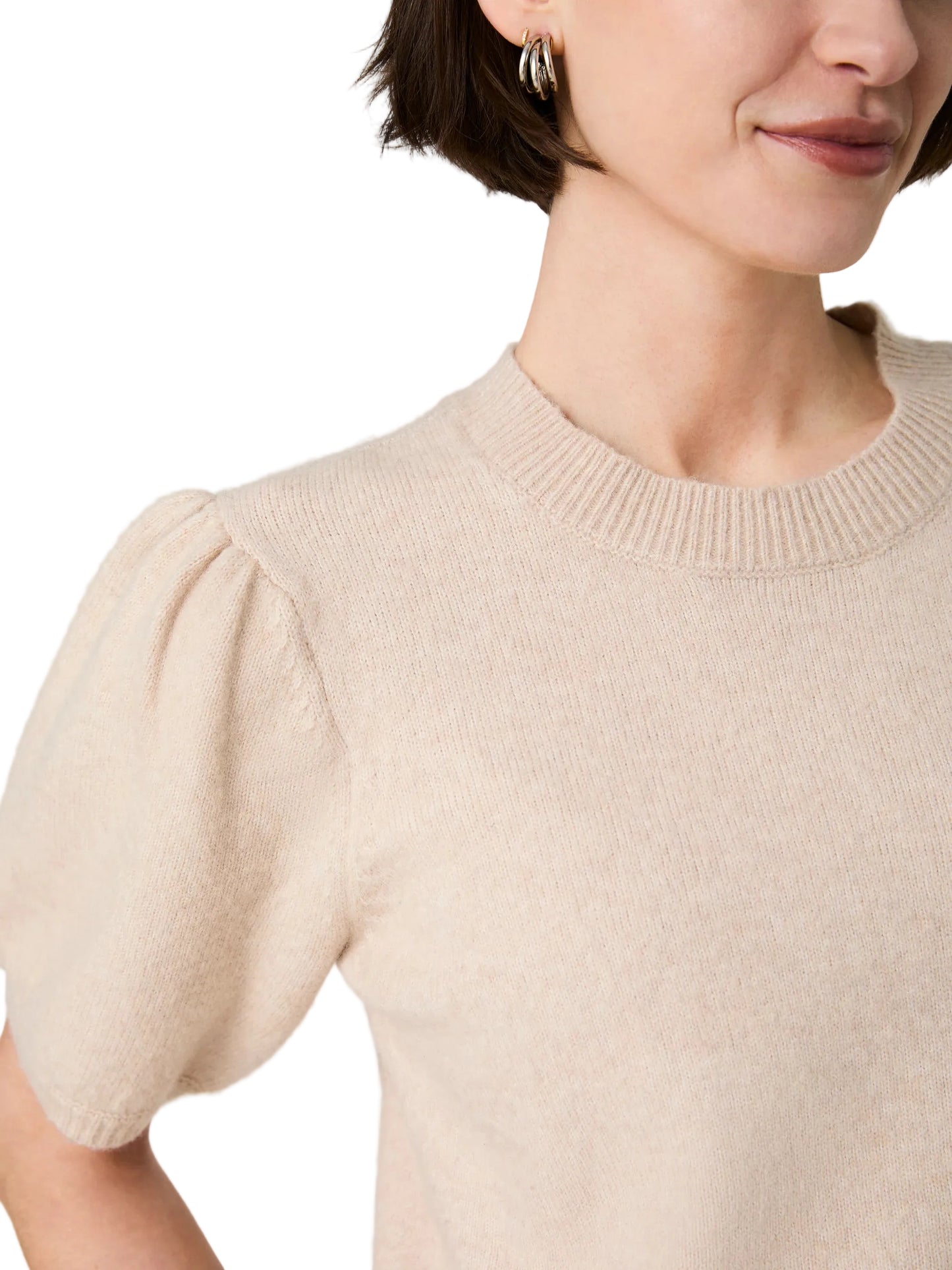 French Connection Yulia Knit Puff Sleeve Top