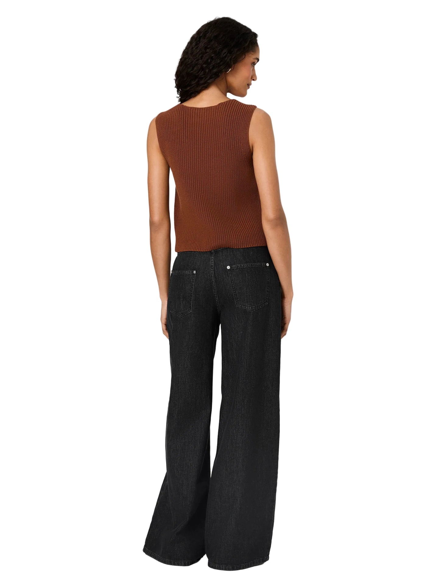French Connection Mozart VNeck Vest in Chestnut Brown