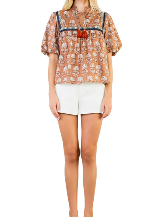 Maria Puff Sleeve Floral Top