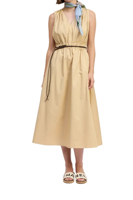En Saison Aderissa Pleated Sleeveless Midi Dress