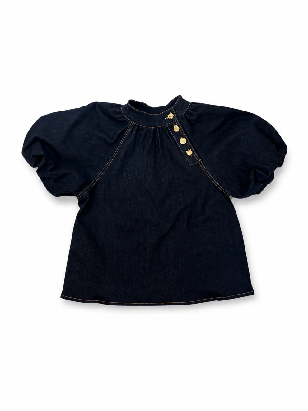 Peyton Puff Sleeve Denim Top
