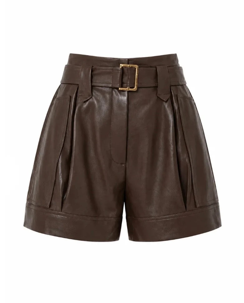 JS71 Baylor Faux Leather Shorts