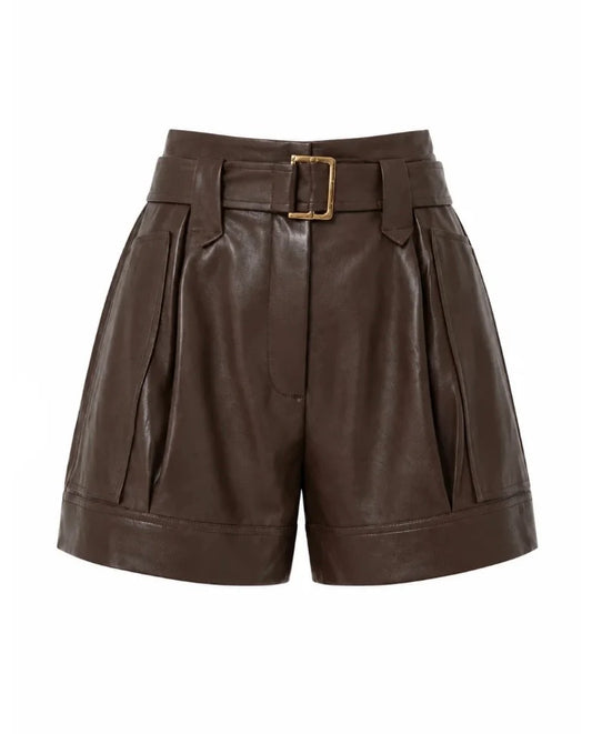 JS71 Baylor Faux Leather Shorts