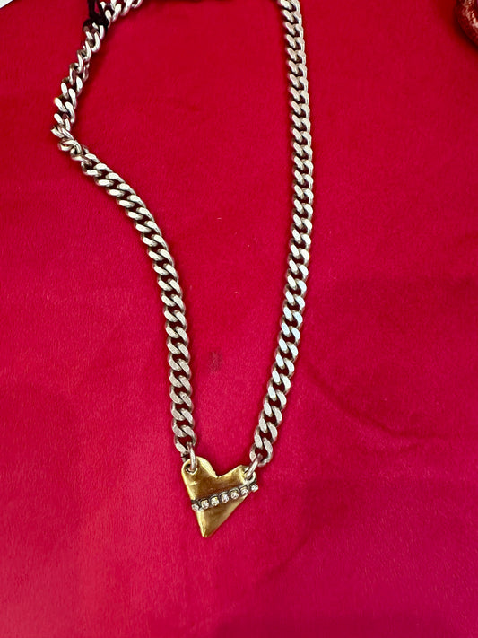 Ermine New York Large Heart Diagonal Necklace