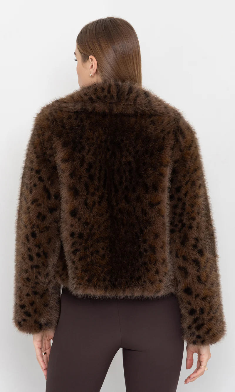 Generation Love Lexy Leopard Faux Fur Jacket