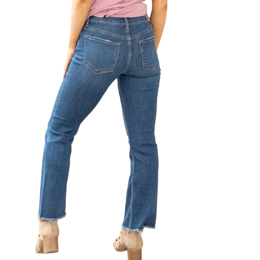 Vervet Mid Rise Raw Hem Kick Flare