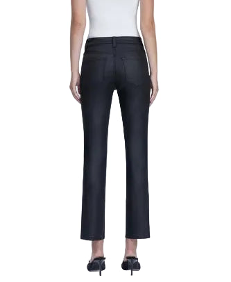 Vervet High Rise Coated Ankle Slim Straight Jeans