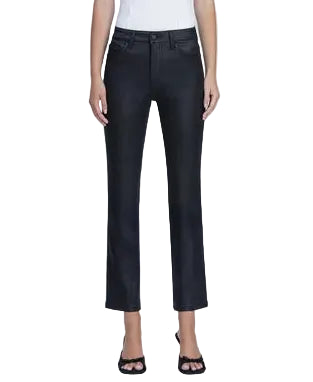 Vervet High Rise Coated Ankle Slim Straight Jeans