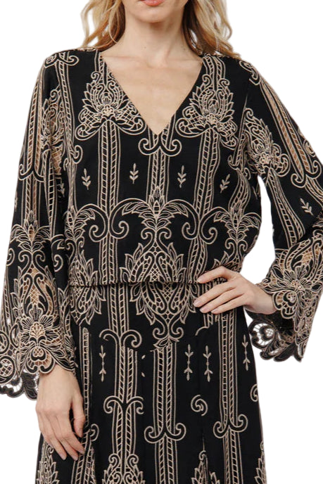 Ciebon Becca Two Tone Lace Cutout Top and Maxi Skirt