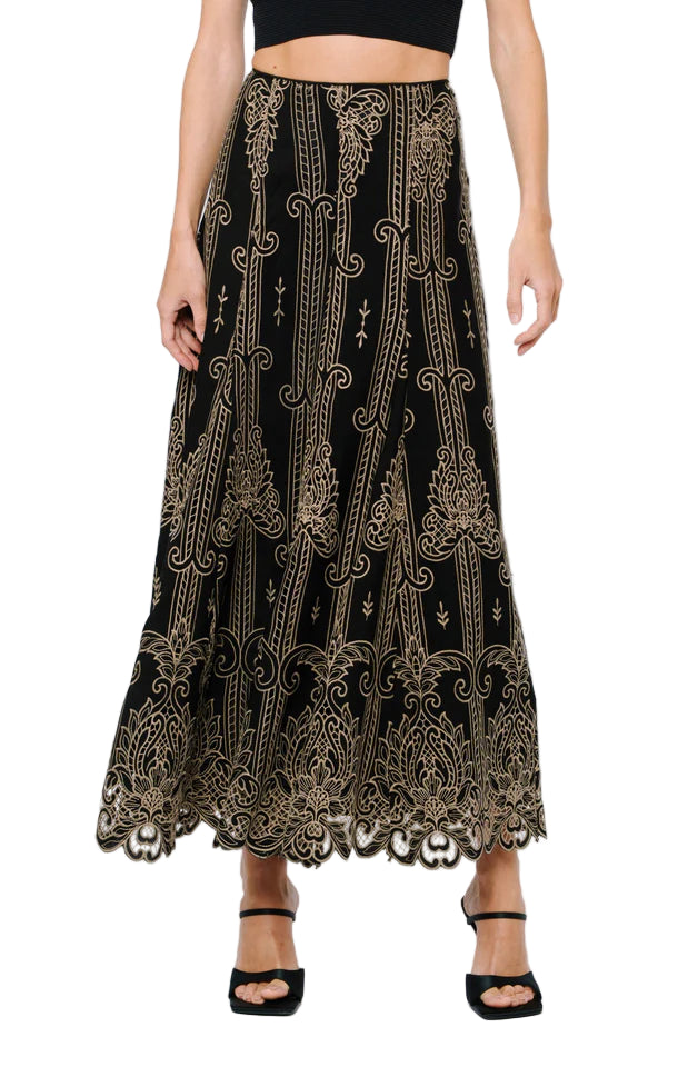 Ciebon Becca Two Tone Lace Cutout Top and Maxi Skirt