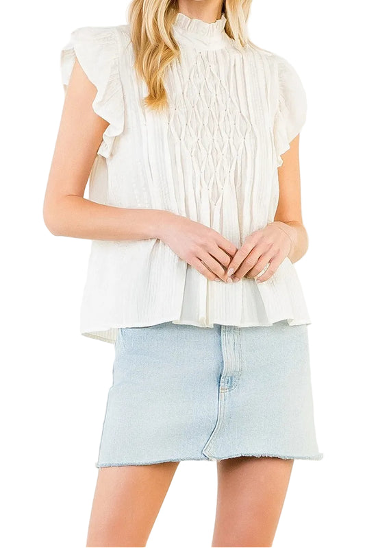 Katy Ruffle Sleeve Detail Top