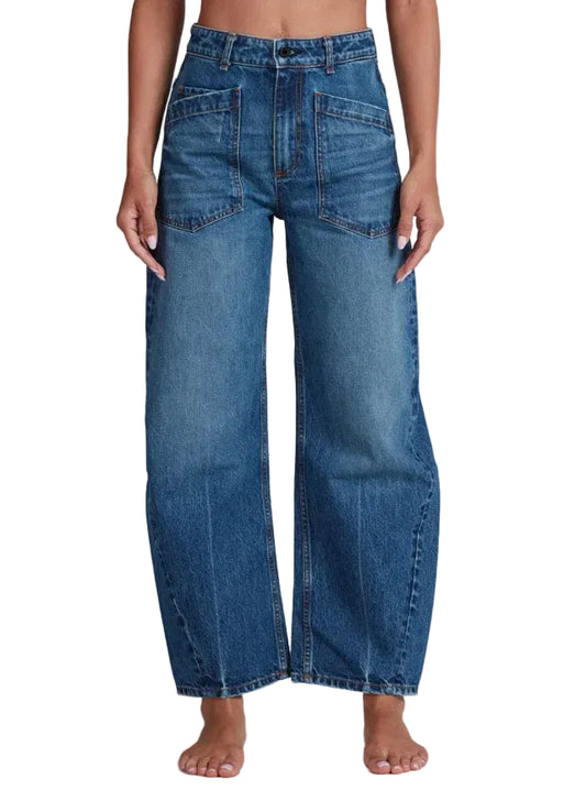 ASKKNY Twisted Barrel Wide Leg Jeans