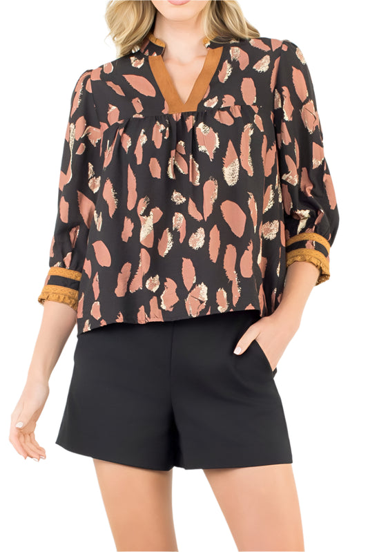 Pallas Eyelet Printed Top