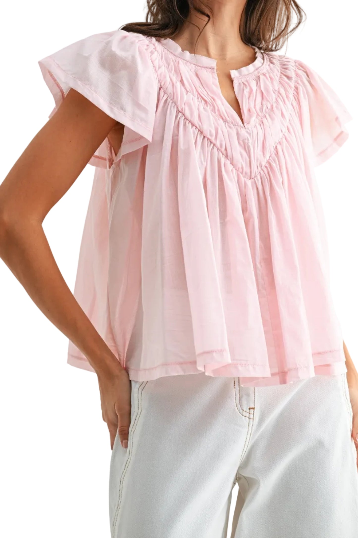 Tiffany Ruffle Short Sleeve Top